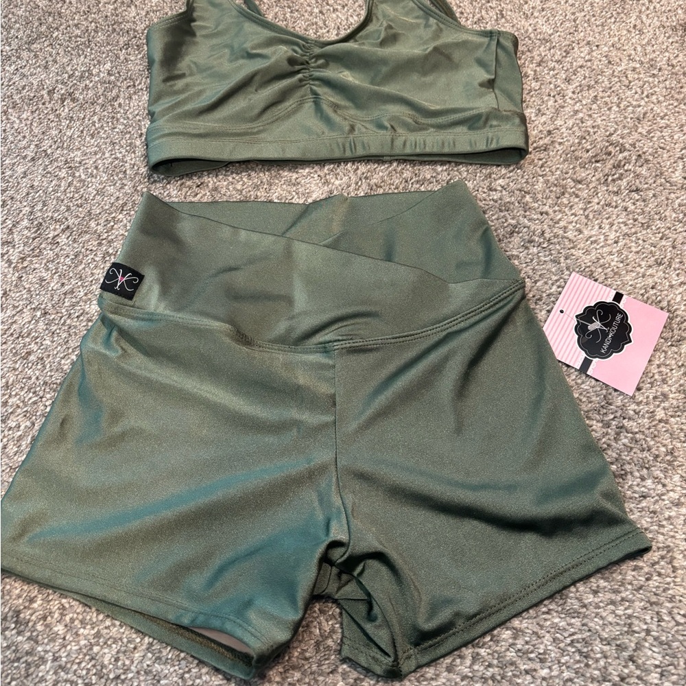 Kandi Koture Olive Green dance set